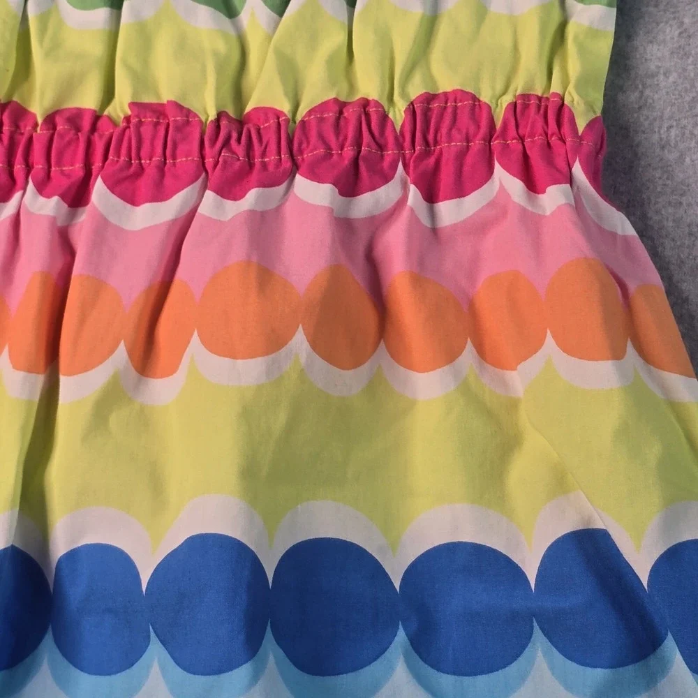 Gymboree Rainbow Polka Dot Sundress‎ Girls 6 Multicolor Cotton Tie Strap Summer